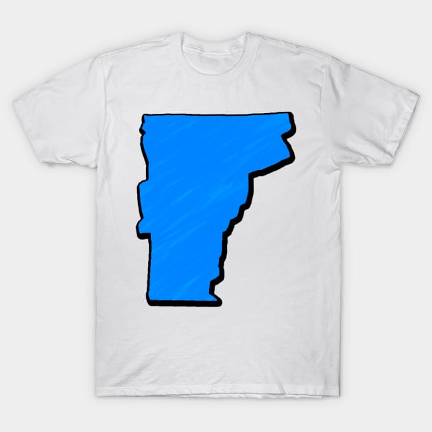 Bright Blue Vermont Outline T-Shirt by Mookle